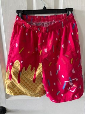 Men's Athletic Shorts - Bright Pink Ice Cream Sprinkles Design